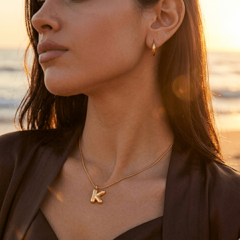Collar Letra Burbuja Gold - Lovia