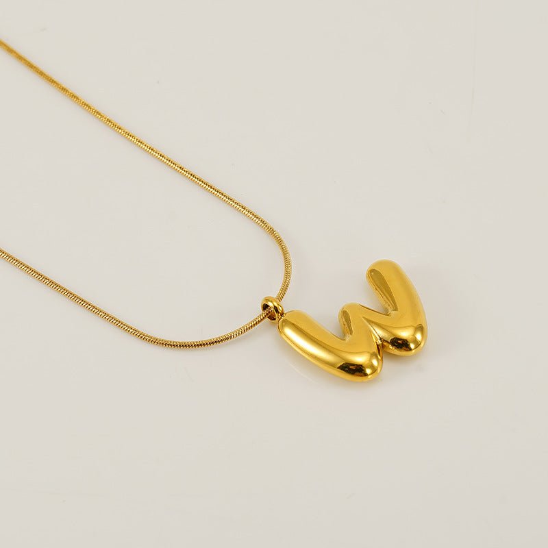 Collar Letra Burbuja Gold - Lovia