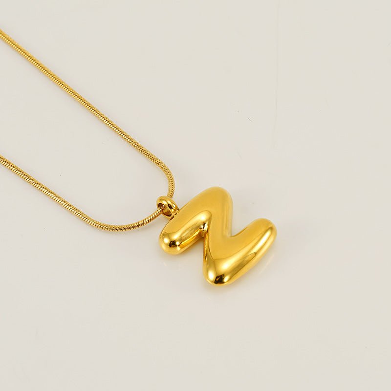 Collar Letra Burbuja Gold - Lovia