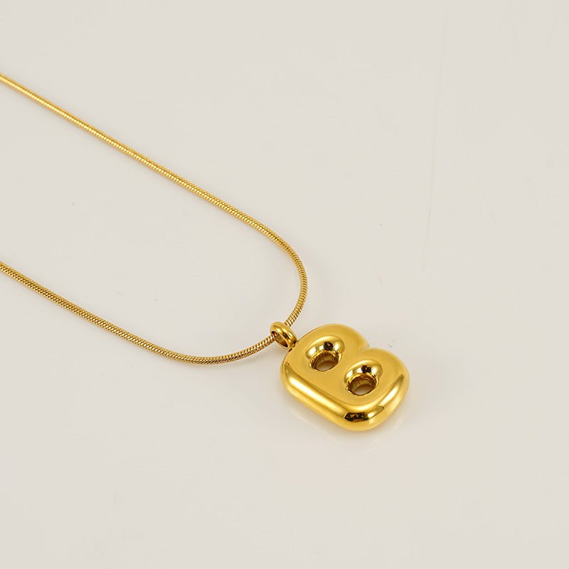 Collar Letra Burbuja Gold - Lovia