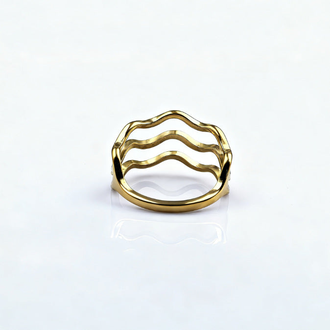 Anillo Triple Aro Ondulado