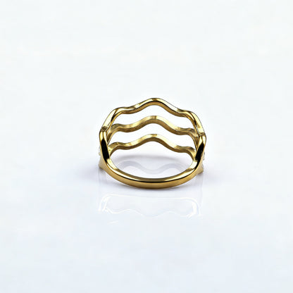 Anillo Triple Aro Ondulado