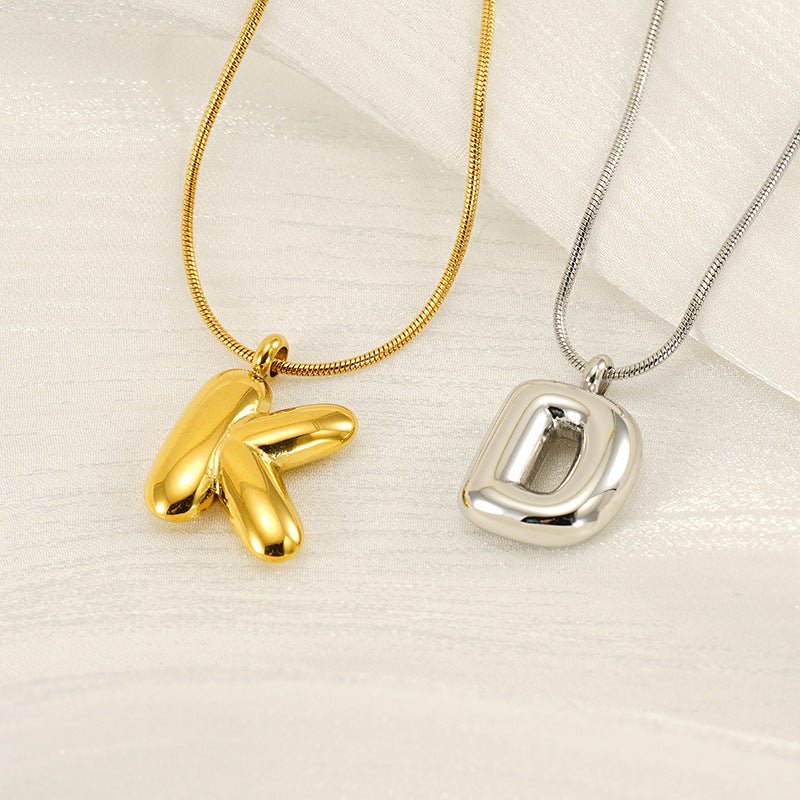 Collar Letra Burbuja Gold - Lovia