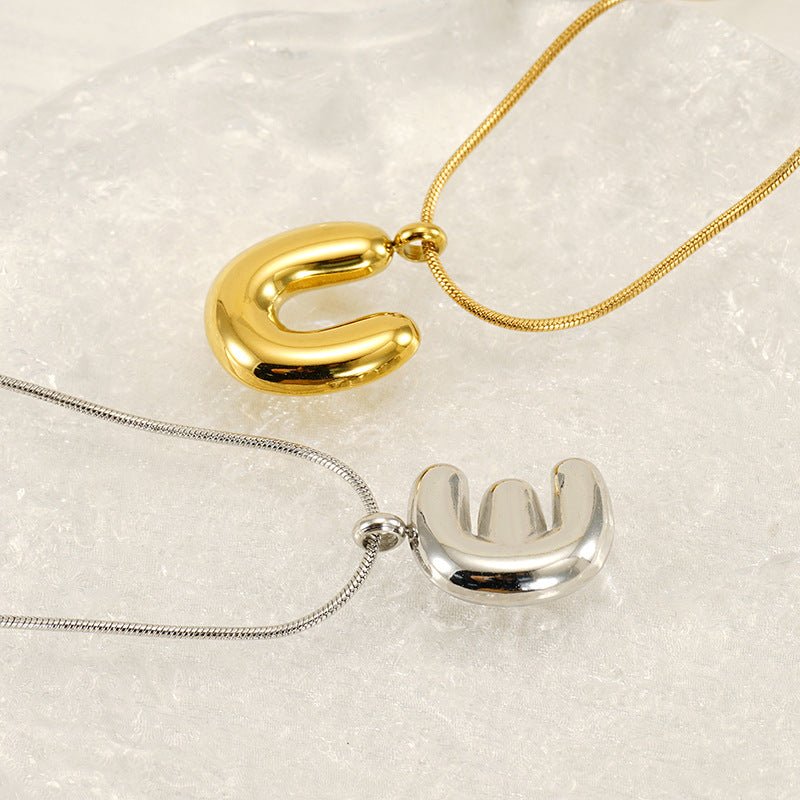 Collar Letra Burbuja Gold - Lovia