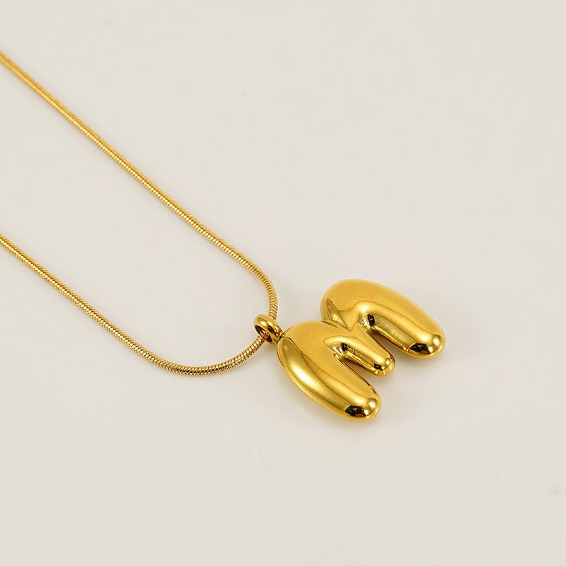 Collar Letra Burbuja Gold - Lovia