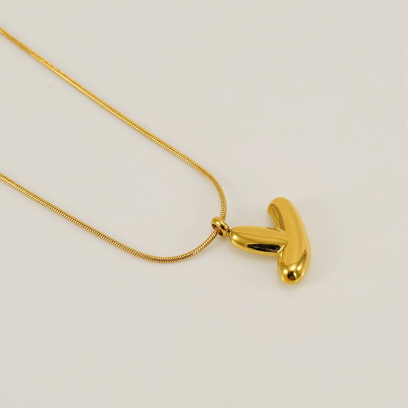 Collar Letra Burbuja Gold - Lovia