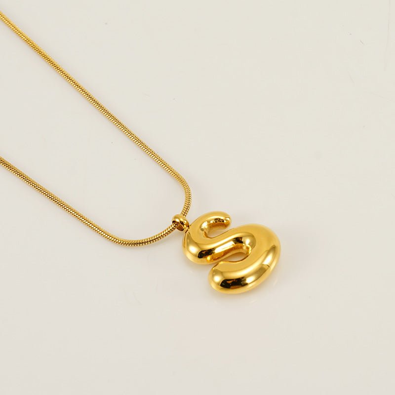 Collar Letra Burbuja Gold - Lovia