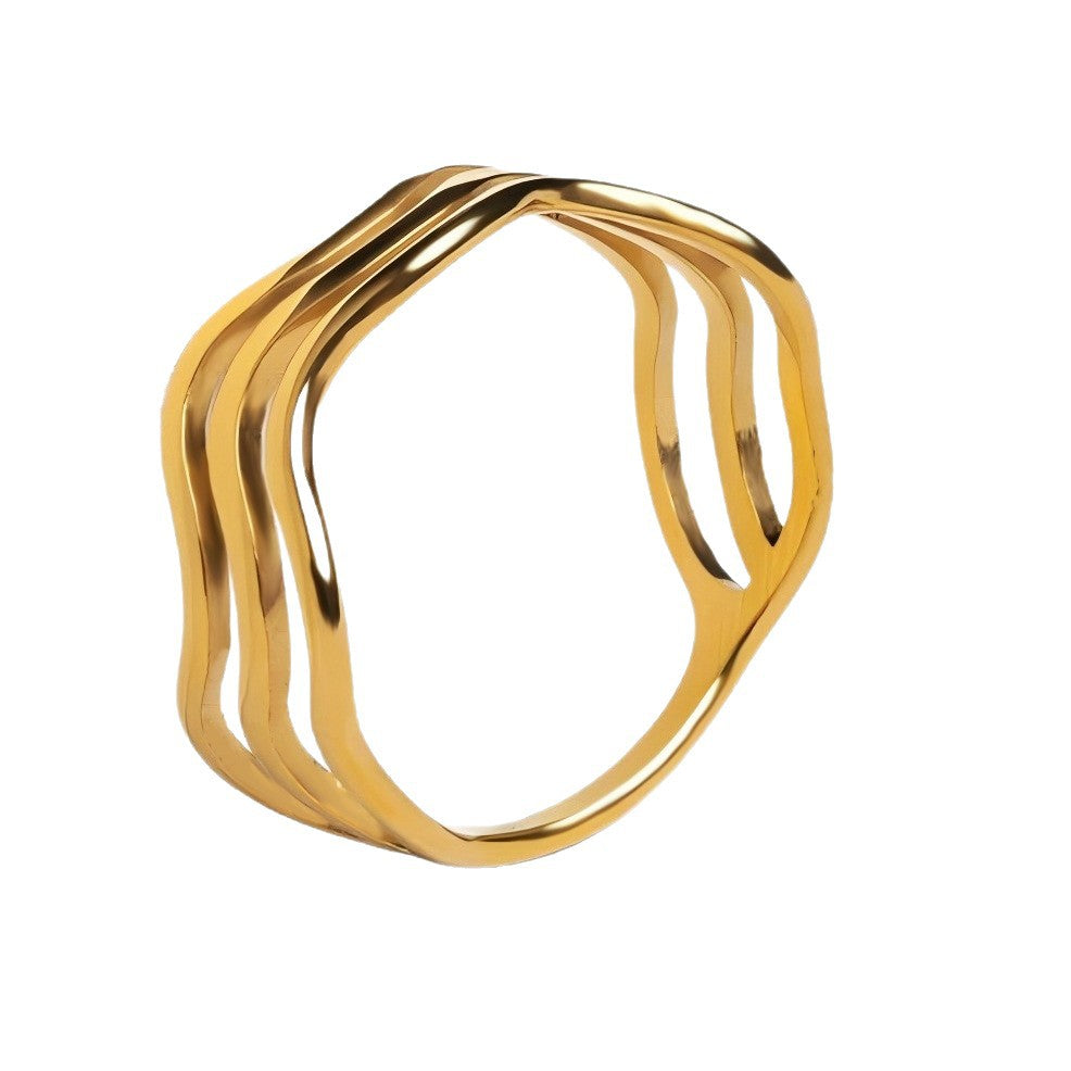 Anillo Triple Aro Ondulado