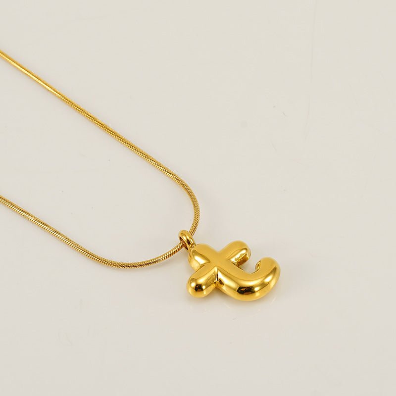 Collar Letra Burbuja Gold - Lovia