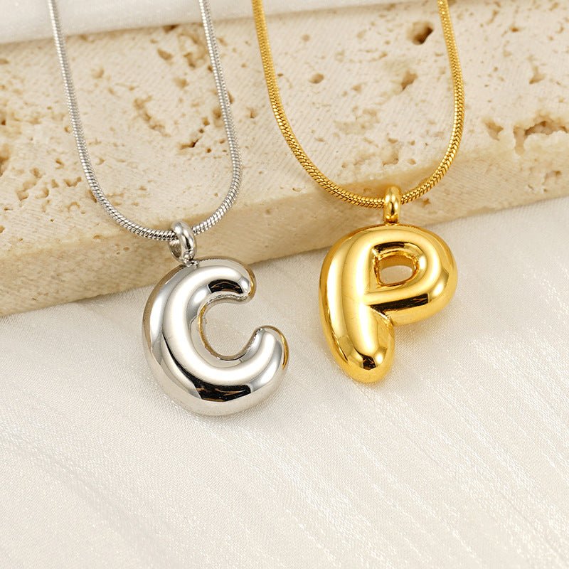 Collar Letra Burbuja Gold - Lovia