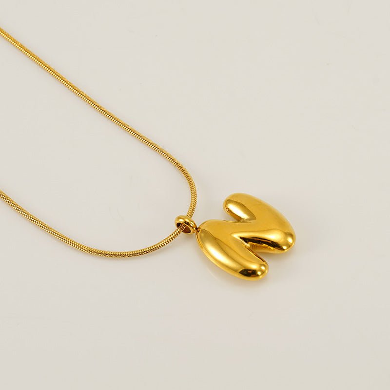 Collar Letra Burbuja Gold - Lovia