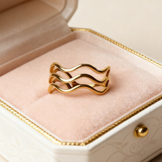 Anillo Triple Aro Ondulado