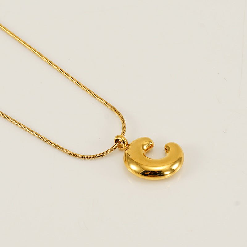 Collar Letra Burbuja Gold - Lovia