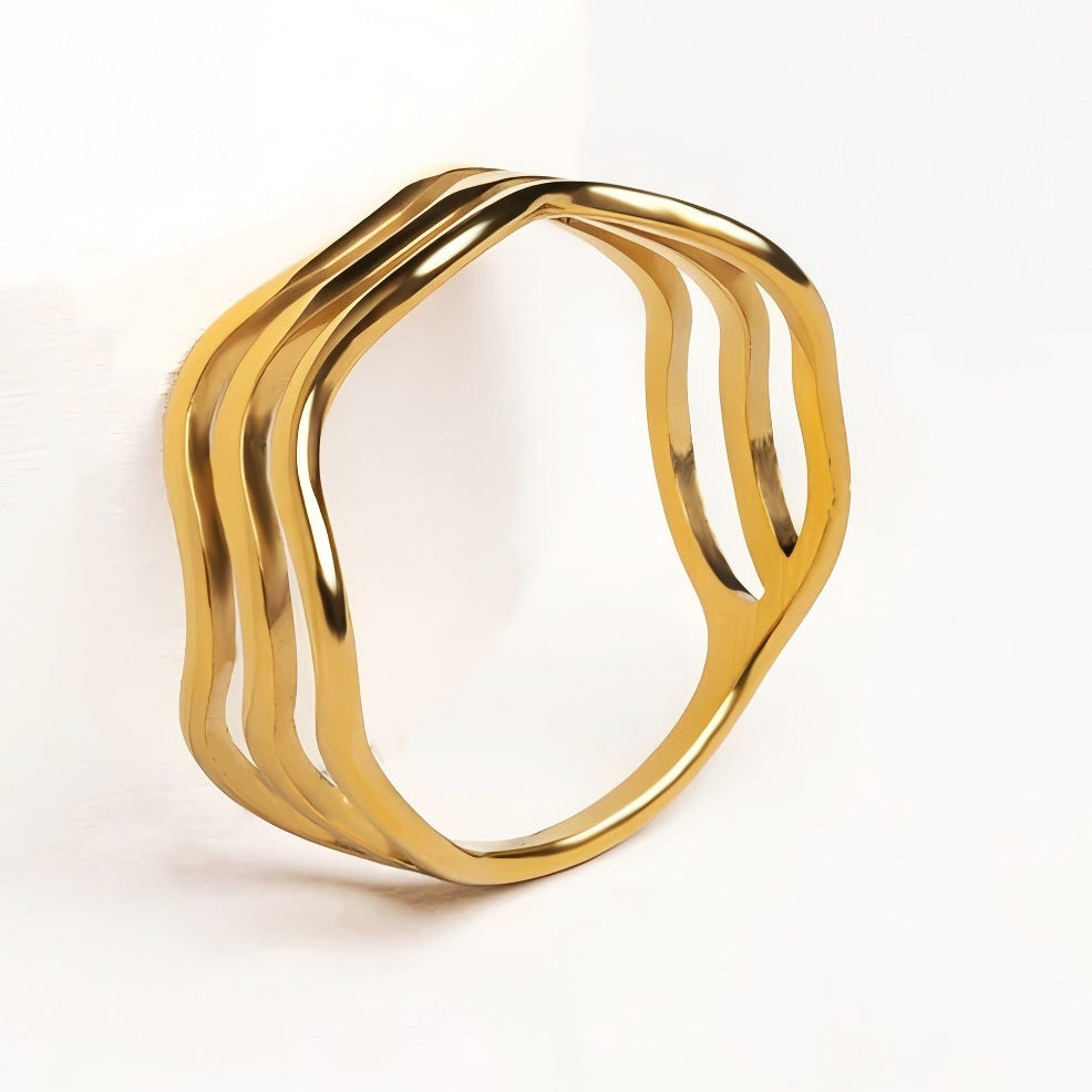 Anillo Triple Aro Ondulado