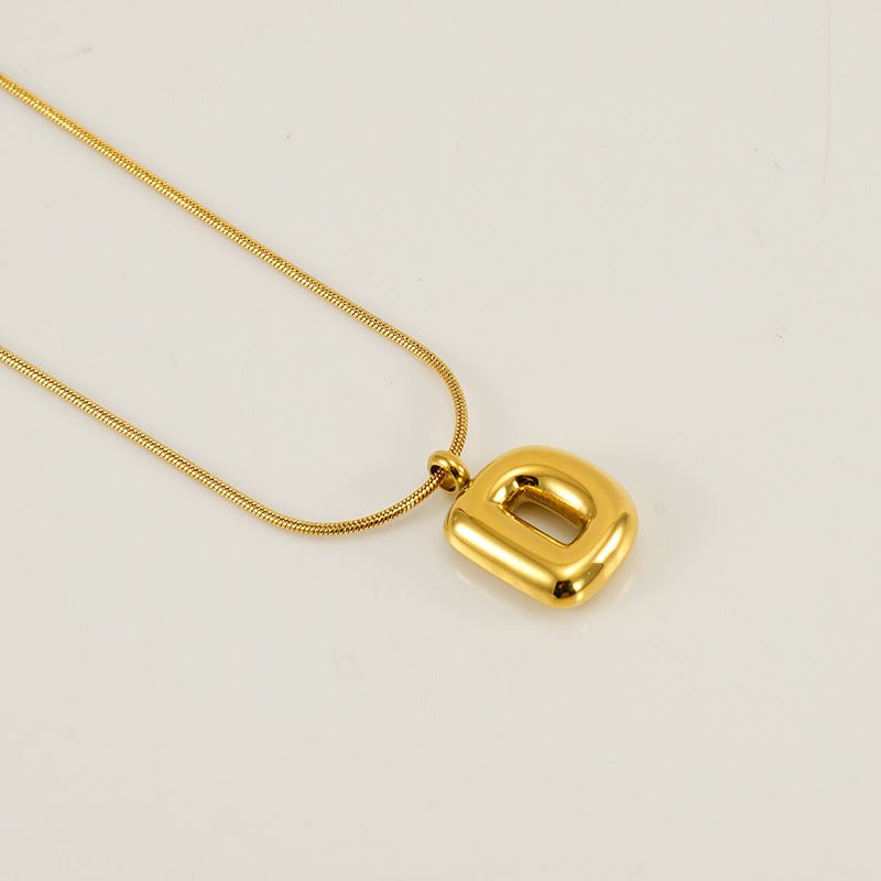 Collar Letra Burbuja Gold - Lovia