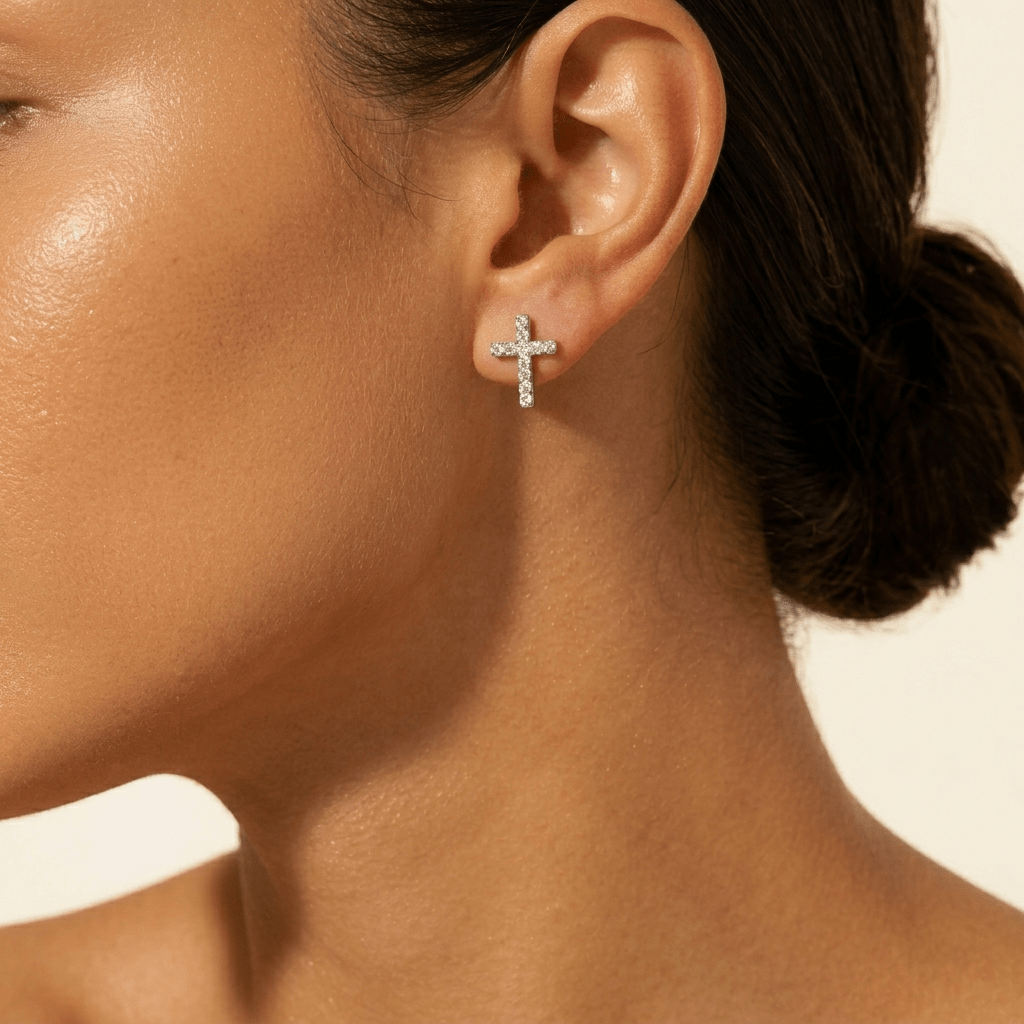 Pendientes Cruz Zirconia - Lovia